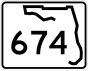 Markierung der State Road 674