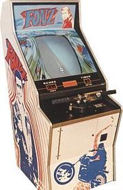 Une borne d'arcade de Fonz en 1976.