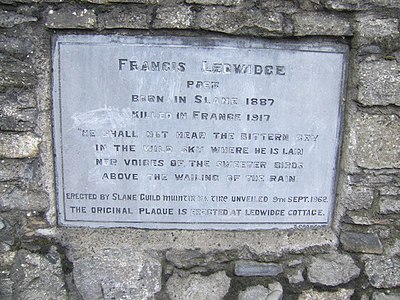 Memorial plaque on Slane bridge