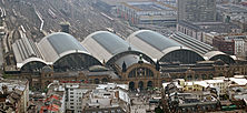 Blick nach Westen auf den Frankfurter Hauptbahnhof