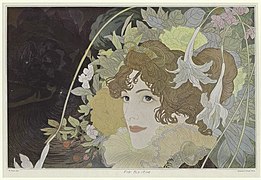 Femeie între flori - de Georges de Feure (1900)