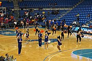 UT Arlington cheerleaders and Maverick Dance Team