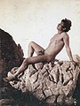 M 1219 recto. Giovane giacente nudo in paesaggio montuoso / Naked youth laying in a landscape. Cm 23x17.