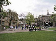 View of square with Glossop Town Hall on right Glossop, Norfolk Square and Town Hall - geograph.org.uk - 21541.jpg