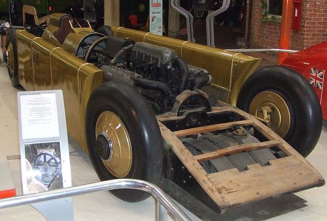Segrave's Golden Arrow at the National Motor Museum, Beaulieu.