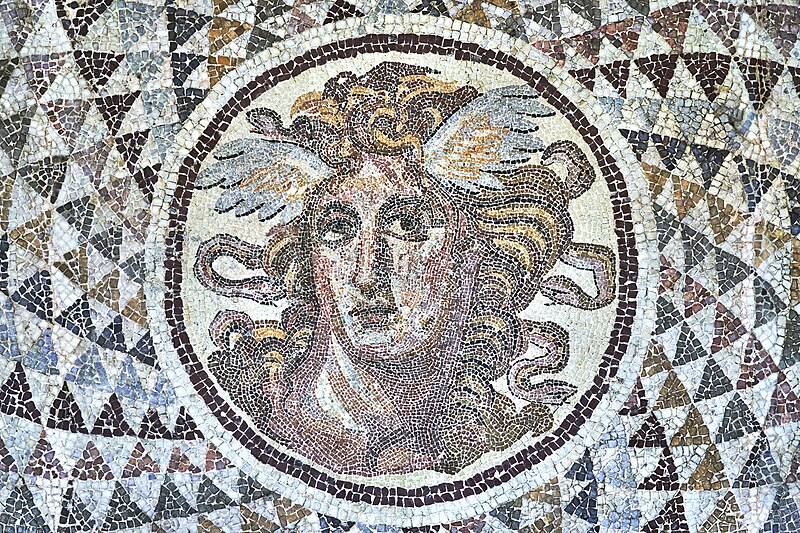 File:Gorgon's head (mosaic detail) at the National Archaeological Museum of Athens on October 26, 2021.jpg