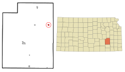 Location within Greenwood County and Kansas