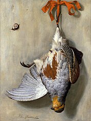 Trompe l'oeil with dead fowl