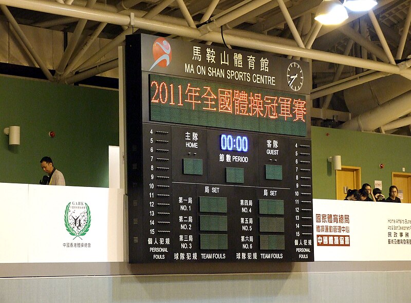 File:HK HendersonLandCup MaOnShanSportsCentre Scoreboard.JPG