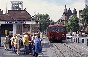 Rail bus on the connecting line at Eiserner Steg