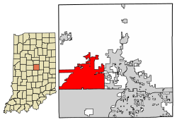 Location of Westfield in Hamilton County, Indiana.