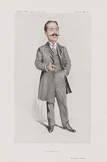 Caricature of Humphrey by Wallace Hester published 1905 in the Men of the Day series in Vanity Fair. Herbert Alfred Humphrey ('Men of the Day. No. 2318. "The Chingford Pump."').jpg