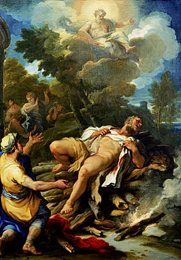 Hercules on the pyre by Luca Giordano