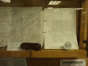 Карта локаций и сценарий фильма (в коллекции Британского института кино)