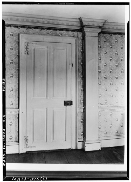 File:Historic American Buildings Survey Arthur C. Haskell, Photographer Nov. 23, 1936 (i) INT.- DOOR, DADO and CORNICE, DEN - Banister House, Brookfield, Worcester County, MA HABS MASS,14-BROK,2-9.tif