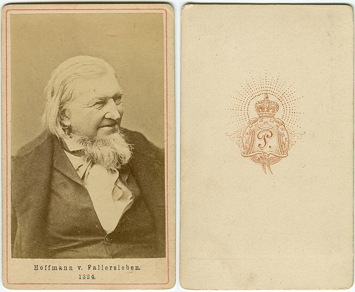 File:Hoffmann von Fallersleben, Foto von P, Bild- und Rückseite.jpg