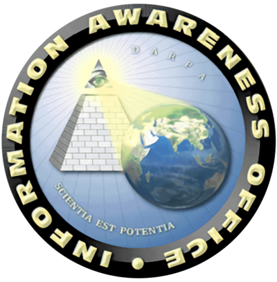 Official seal of the Information Awareness Office – a U.S. agency which developed technologies for mass surveillance