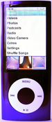 iPod Nano 5G viola con fotocamera, vista anteriore e posteriore