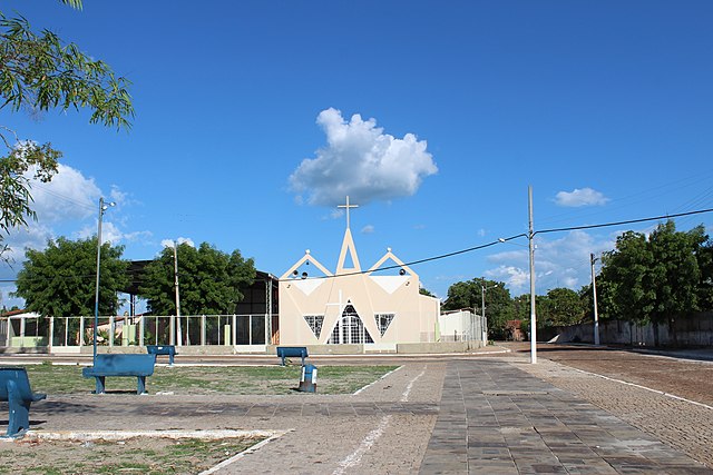 Vista da Igreja Matriz de Boa Hora a partir da Praça São Pedro (Foto: Carvalho Filho).