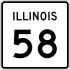 Illinois Route 58 Markierung