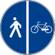 Italian traffic signs - pista ciclabile contigua al marciapiede.svg