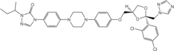 Structure of itraconazole Itraconazole.png