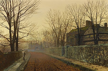 424. John Atkinson Grimshaw label QS:Len,"424. John Atkinson Grimshaw" A November Morning