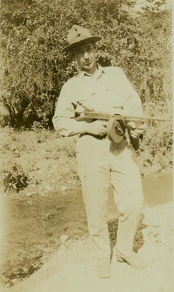 US Marine holding an M1928 Thompson during the Banana Wars