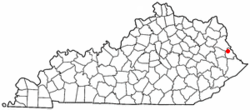 Location of Inez, Kentucky