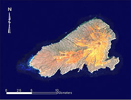 Kahoolawe vanuit de ruimte (Landsat)