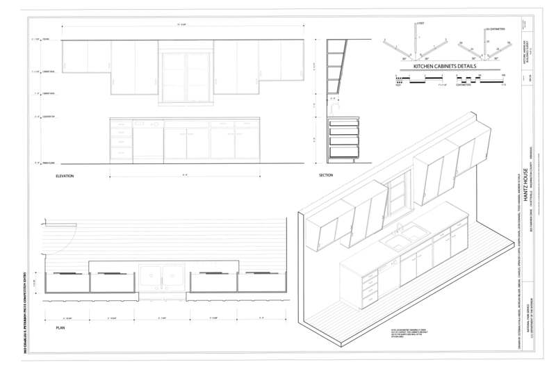 File:Kitchen Cabinet Details - Hantz House, 855 Fairview Drive, Fayetteville, Washington County, AR HABS AR-54 (sheet 9 of 12).png