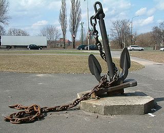 Anchor Device used to connect a vessel to the bed of a body of water to prevent the craft from drifting
