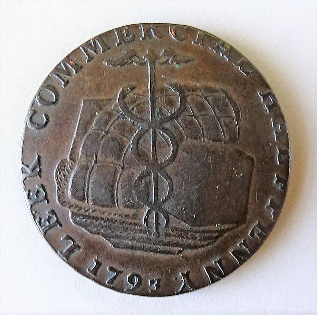 1793 Leek commercial half-penny token