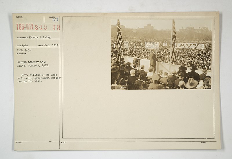 File:Liberty Bonds - Public Gatherings - Second Liberty Loan drive, October, 1917 - NARA - 45493545.jpg