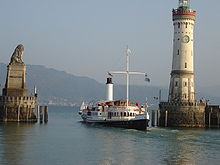 Torre y león en el puerto de Lindau.