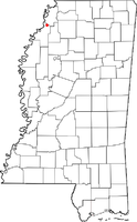 Location of Lula, Mississippi