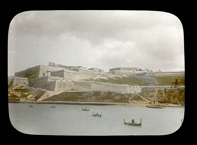 Section of the fortifications which was demolished and is now occupied by the Grand Hotel Excelsior