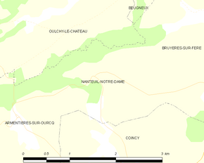 Poziția localității Nanteuil-Notre-Dame