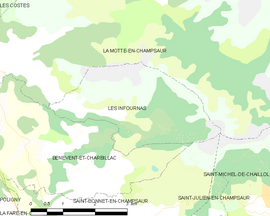 Mapa obce Les Infournas