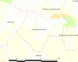 Mapa obce Lagarde-sur-le-Né