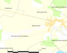 Mapa obce Bernouville