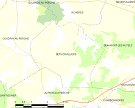 Mapa obce Béthonvilliers