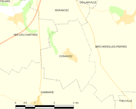 Mapa obce Corancez