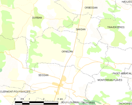 Mapa obce Ornézan
