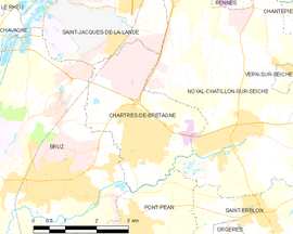 Mapa obce Chartres-de-Bretagne