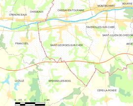 Mapa obce Saint-Georges-sur-Cher