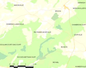 Poziția localității Pautaines-Augeville
