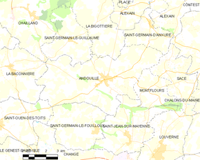Poziția localității Andouillé