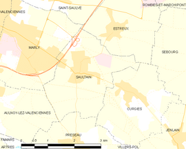 Mapa obce Saultain