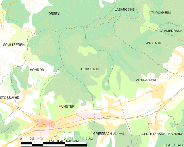 Poziția localității Gunsbach